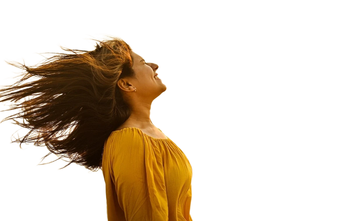 People & hair — actual background removal result